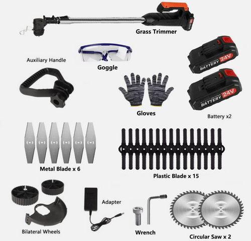 Aussie Garden Tools™ 36V Cordless Grass Trimmer, 2500W High-Power Brush Cutter