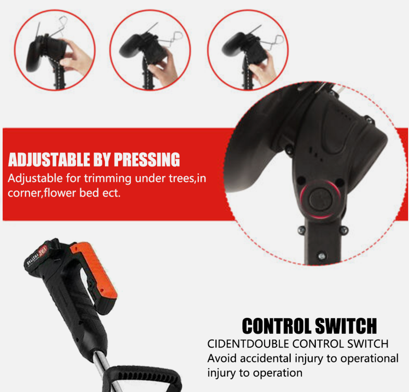 Aussie Garden Tools™ 36V Cordless Grass Trimmer, 2500W High-Power Brush Cutter