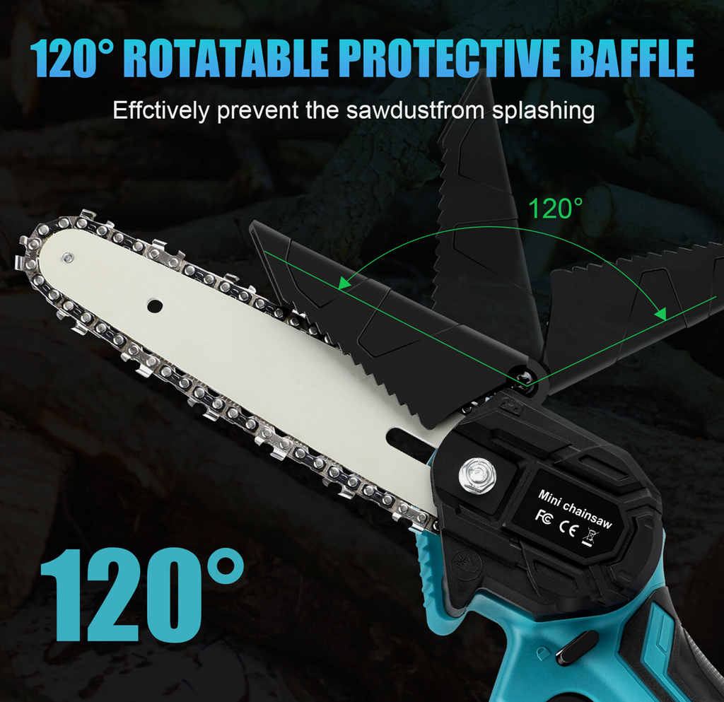 Aussie Garden Tools™ 6″ Mini Cordless Electric Chainsaw, Pruning & Wood Cutting Saw