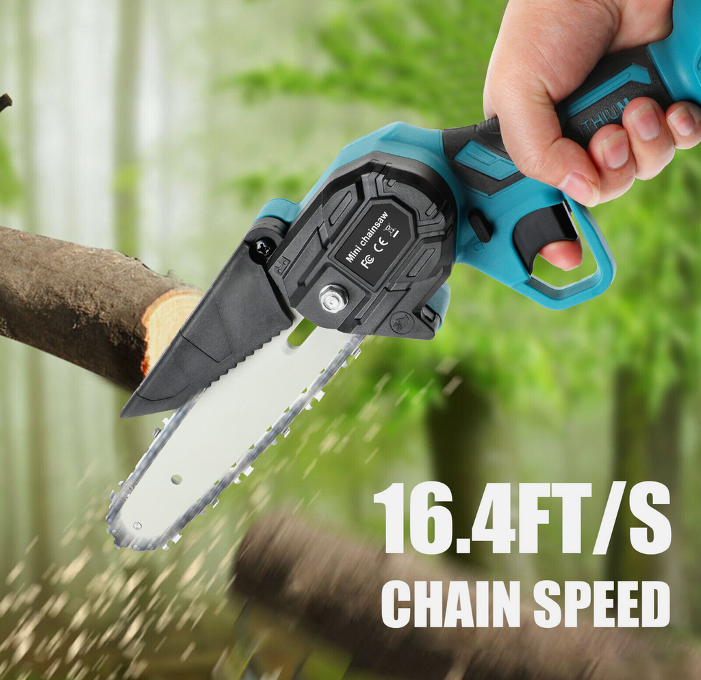 Aussie Garden Tools™ 6″ Mini Cordless Electric Chainsaw, Pruning & Wood Cutting Saw