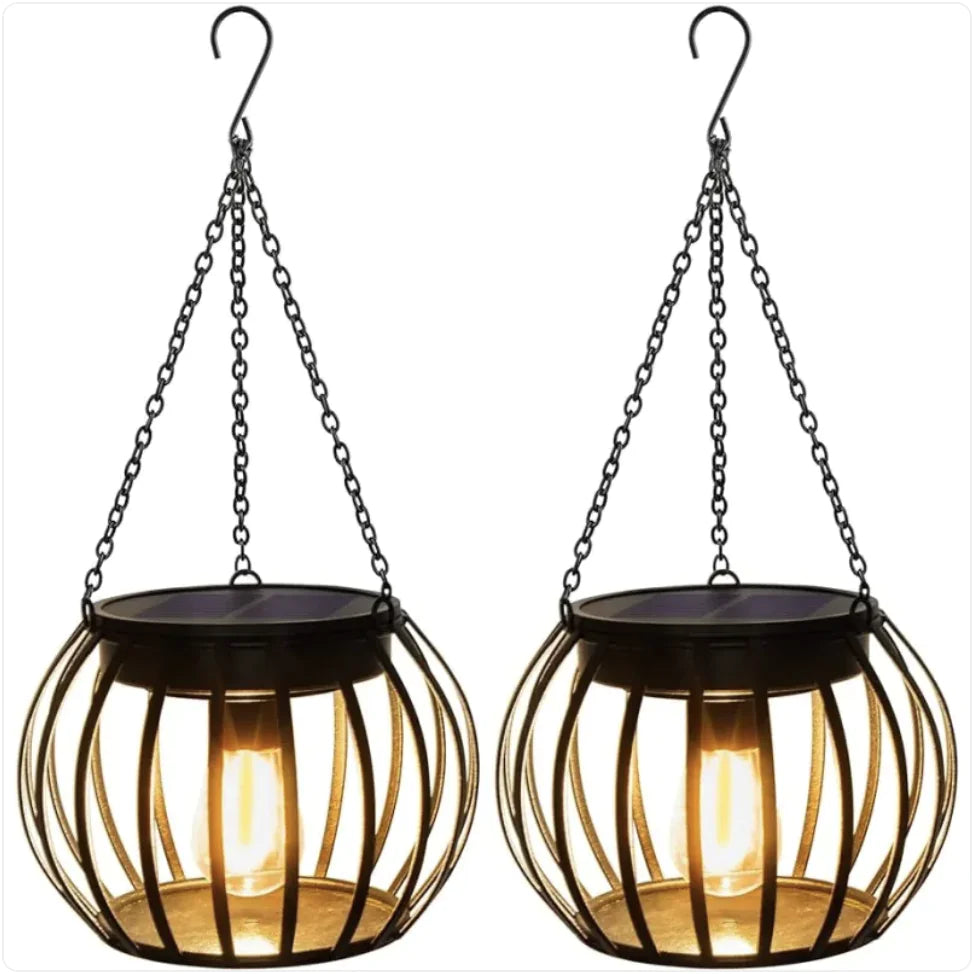 Modern Solar-Powered Hanging Garden Lamp